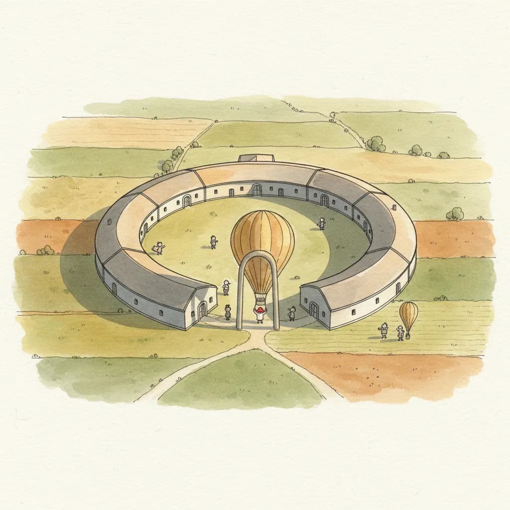 Vue aérienne — le demi-cercle parfait dans la campagne jurassienne