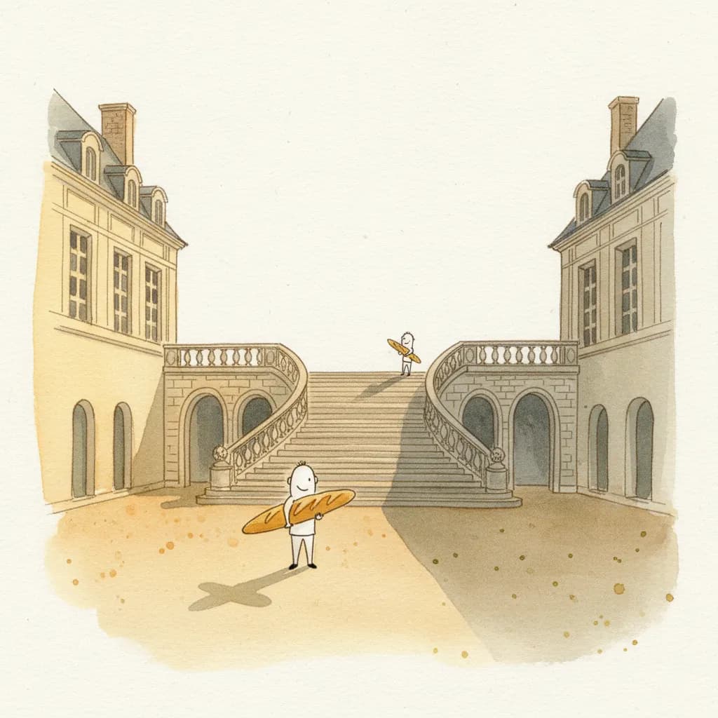 Château de Fontainebleau — Cour du Cheval Blanc et l'escalier en fer à cheval
