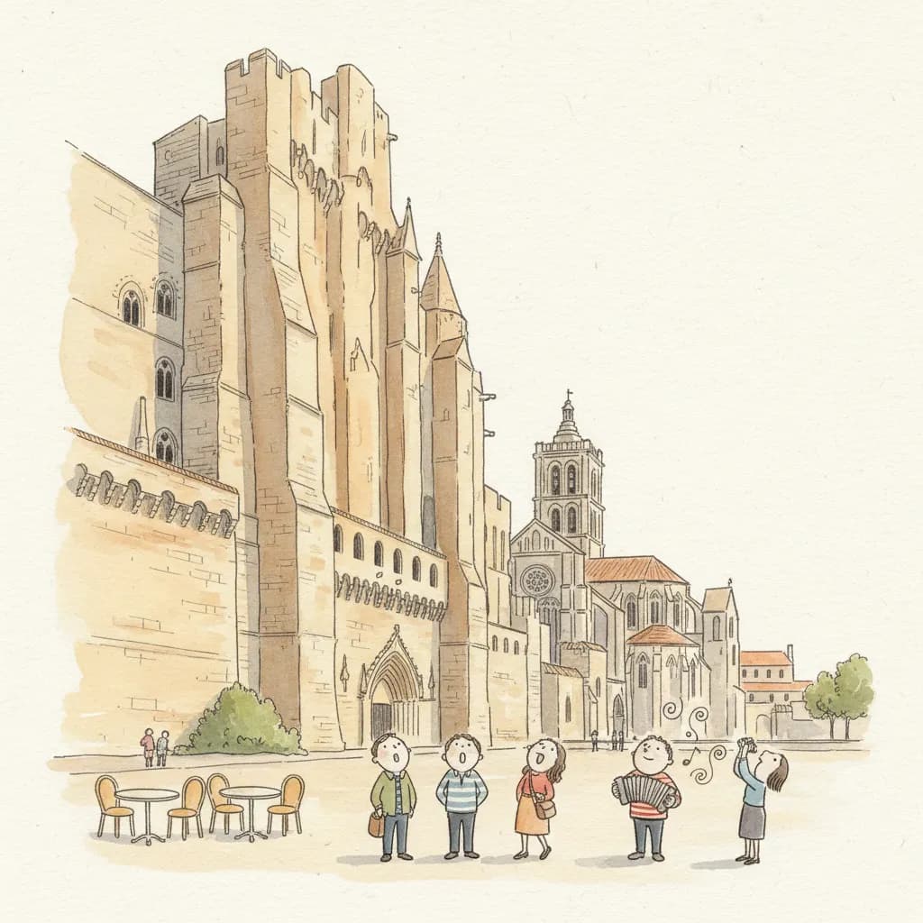 Le Palais des Papes — forteresse de pierre blanche dominant le Rhône