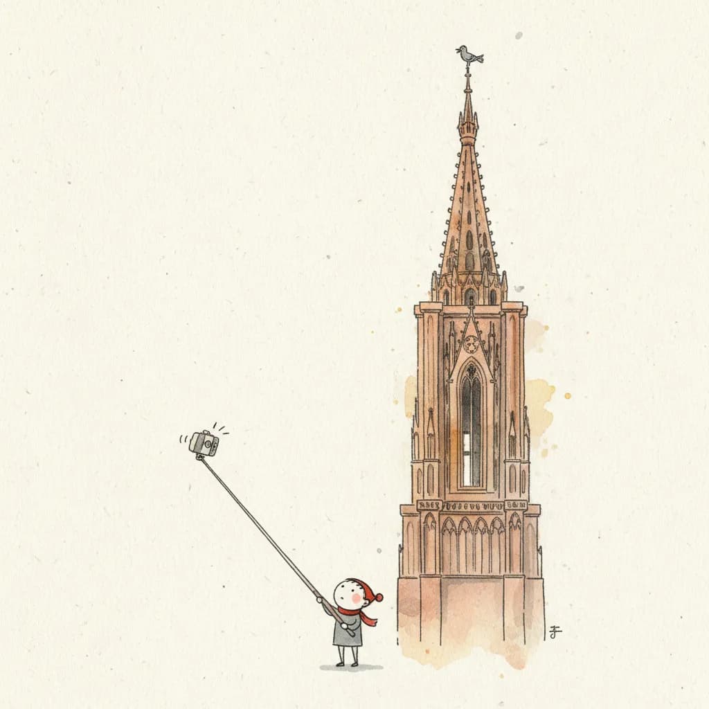Cathédrale Notre-Dame de Strasbourg — flèche de grès rose à 142 m